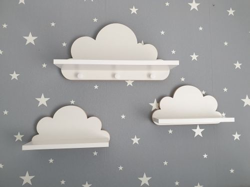 Półka Chmurka zestaw 3 szt. z wieszakiem półki chmurki dla dziecka na Arena.pl