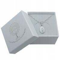 SREBRNY ZESTAW KOMUNIJNY ŁAŃCUSZEK 50CM I MEDALIK