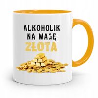 Dla Alkoholika Pijaka Kubek Żółty Na Prezent Z Nadrukiem Ze Zdjęciem