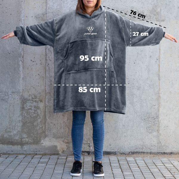 Bluzair SUPER MAMA - Bluza koc - Szary zdjęcie 8
