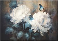 FOTOTAPETA KWIATY NA BETONIE PIWONIE DUŻE DO SYPIALNI SALONU TAPETA 350x250