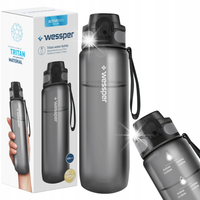 Butelka na wodę Wessper Tritan WES262-GR bez BPA 500ml Tritan szara