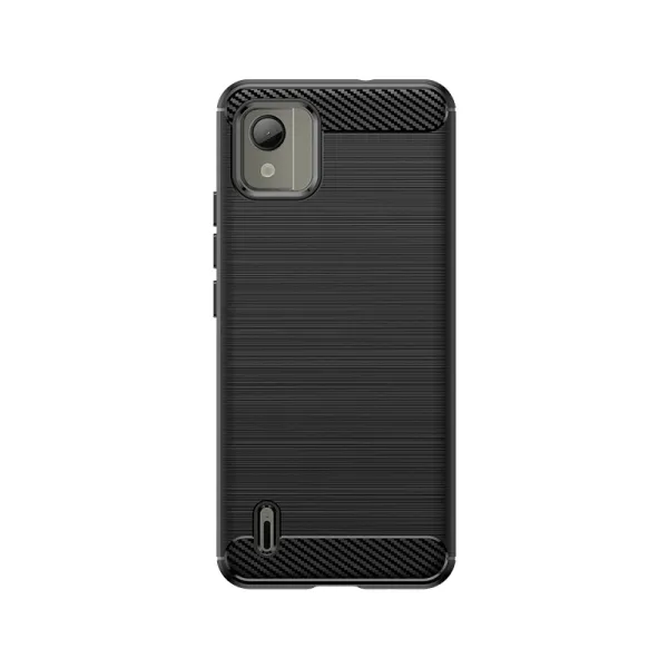 Etui silikonowe Carbon Case do Nokia C110 - czarne zdjęcie 1