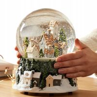 Szklana kula pozytywka świąteczna wioska 15x11x11cm dekoracja figurka