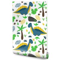 Tapeta Do Pokoju Dziecka DINOZAURY Palmy Przyroda