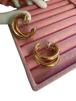 Klipsy złote na uszy biżuteria nowość koła c105