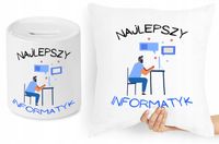 Dla Informatyka Zestaw Poduszka + Skarbonka Z Nadrukiem Ze Zdjęciem