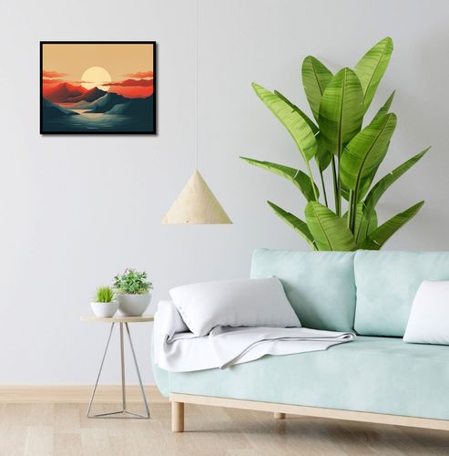 Plakat 50x40cm Zachód Słońca nad Górami na Arena.pl