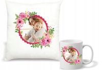 Zestaw prezentowy PODUSZKA + KUBEK DLA MAMY NA URODZINY z twoim zdjęciem