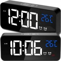 BUDZIK ELEKTRONICZNY ZEGAR LED CYFROWY STOJĄCY TERMOMETR ALARM DATA +