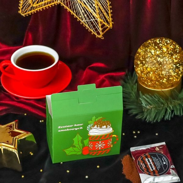 GOTOWY ZESTAW 5 SMAKÓW KAWY AROMATYZOWANE MIX PREZENT NA MIKOŁAJA GWIAZDKĘ zdjęcie 5