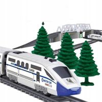 2X Kolejka Elektryczna Pociąg Ogromny Tor Tunel Podnoszony Most 366cm Wagon