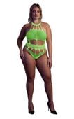 body with grecian neckline - neon green - xl/xxxxl