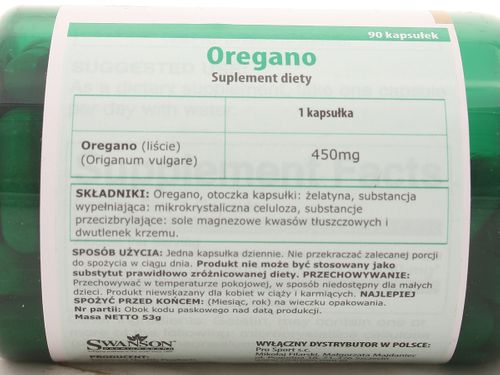 Oregano 450mg - Swanson - 90 kapsułek na Arena.pl