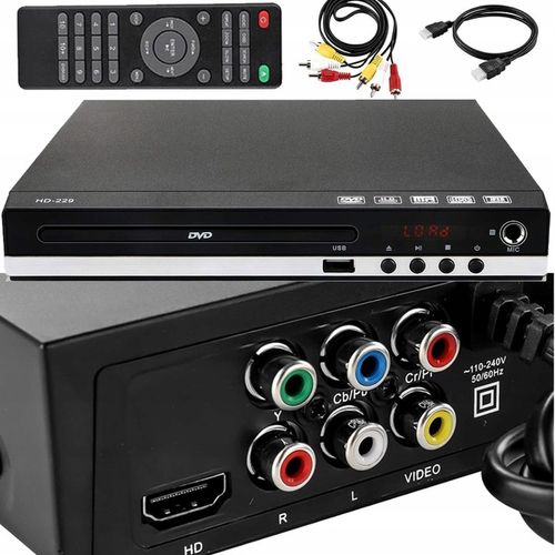 ODTWARZACZ DVD HDMI, CD, HDMI/AV WEJŚCIE USB DO TELEWIZORÓW + PILOT DVD-229 na Arena.pl