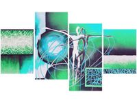 OBRAZ DRUK ABSTRAKCYJNY TANIEC ZIELENI