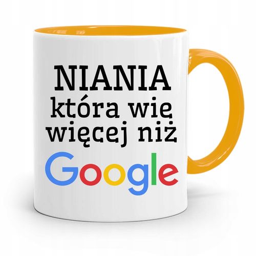 Dla Niani Opiekunki Kubek Żółty Na Prezent Z Nadrukiem Ze Zdjęciem na Arena.pl