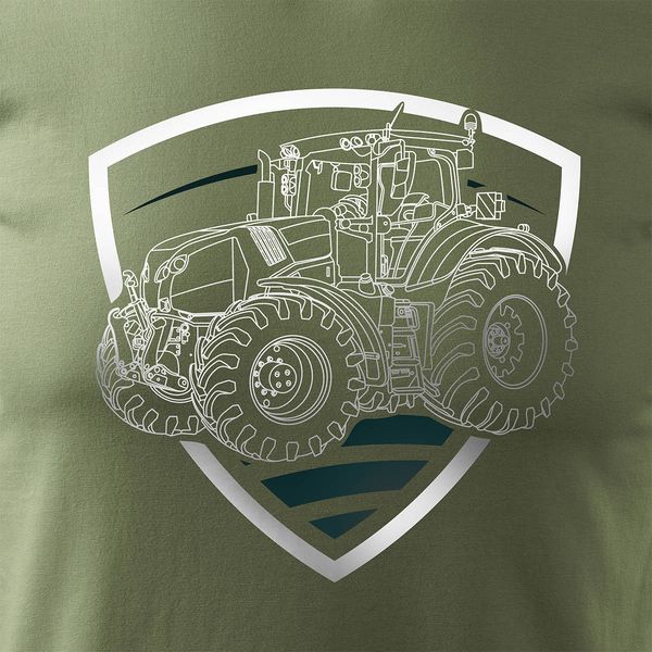 Koszulka z traktorem Claas dla rolnika męska khaki REGULAR M zdjęcie 2