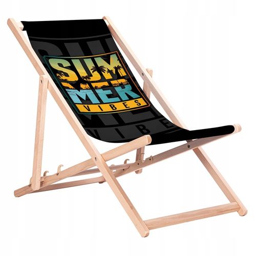 Leżak Drewniany Plażowy z Nadrukami Tukany Bukowe Leżaki KN140 na Arena.pl