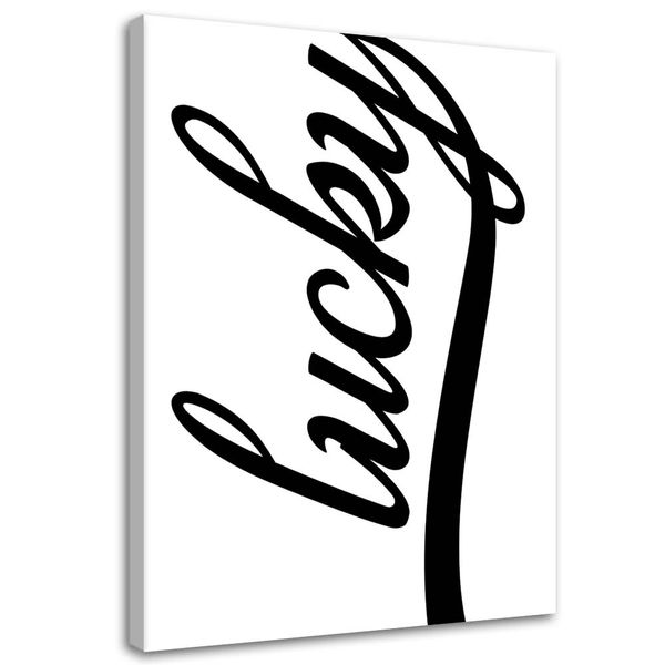 OBRAZ NA PŁÓTNIE Napis Lucky Typografia zdjęcie 1