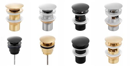 Korek umywalkowy klik klak automatyczny bez przelewu srebrny chrom YOKA na Arena.pl