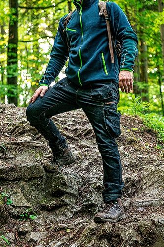 NEO Spodnie Robocze Męskie Jeans z Paskiem - Seria DENIM Stretch MOCNE na Arena.pl