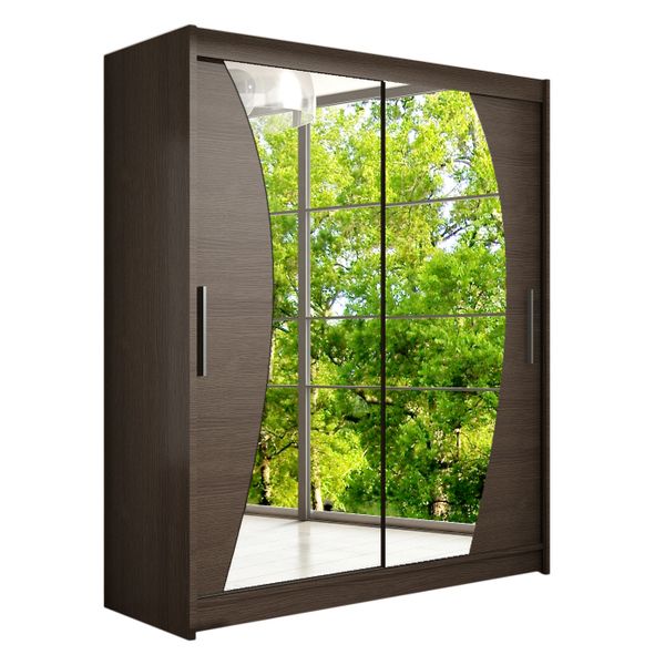 Szafa przesuwna WESTA X 150 z lustrem - CHOCO zdjęcie 1