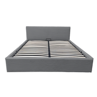 Łóżko tapicerowane Cordo 160x200 szare stelaż pojemnik zagłówek