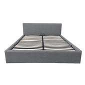 Łóżko tapicerowane Cordo 160x200 szare stelaż pojemnik zagłówek