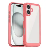 etui outer space case z żelową ramką do iphone 16 - czerwone