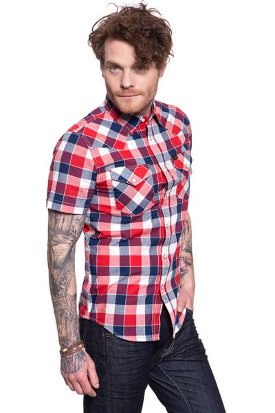 LEE SS WESTERN MĘSKA KOSZULA BRIGHT RED L640NMEF XL zdjęcie 1