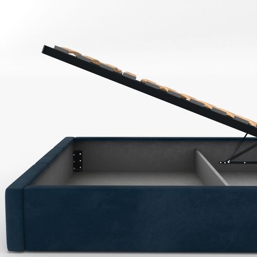 ŁÓŻKO TAPICEROWANE 180x200 ŁÓŻKO PODWÓJNE Z POJEMNIKIEM GRANATOWE na Arena.pl