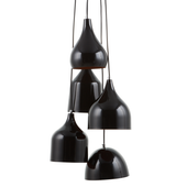 Lampa wisząca 5 kloszy metalowa czarna SAVIO