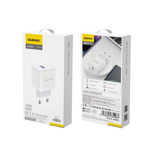ładowarka dudao a20eu sieciowa usb-a 18w - biała na Arena.pl