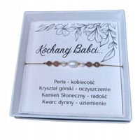Bransoletka z kamieni naturalnych prezent dla babci perła dzień babci