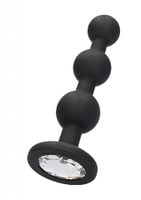 silicone beaded diamond butt plug   black
