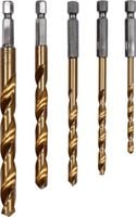 wiertła do met 5szt 4-10mm hex tytanowa powłoka - yt-44700