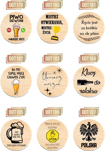 OTWIERACZ do piwa DREWNIANY personalizacja TWÓJ NAPIS WĘDKARZ Z KRWI I OŚCI na Arena.pl