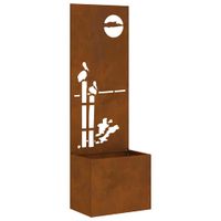 Donica ogrodowa z dekoracyjną płytą Rdzawy 50 x 140 cm