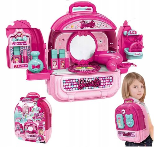 Toaletka w plecaku lalka DOMKU salon dla dzieci 3w1 dla 3 4 5 6 7 latki na Arena.pl