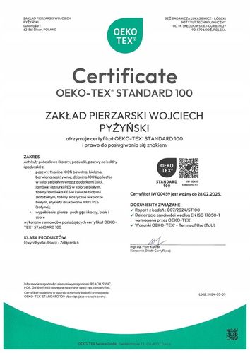 Kołdra puchowa 140x200 1200g CAŁOROCZNA BIAŁA na Arena.pl