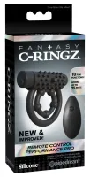 fantasy c-ringz czarny pierścień silikonowy z wibrobulletem i pilotem