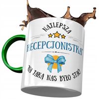 Kubek Zielony Dla Recepcjonistki Najlepsza Prezent Z Nadrukiem Ze Zdjęciem