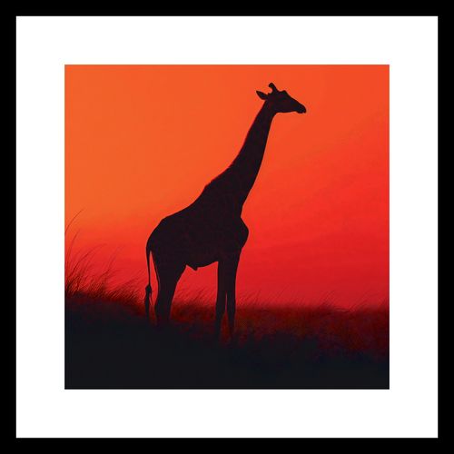 Plakat 20x20cm Żyrafa w Czerni na Arena.pl