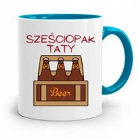 Kubek Błękitny Dla Taty Ojca Sześciopak Taty Z Nadrukiem Ze Zdjęciem