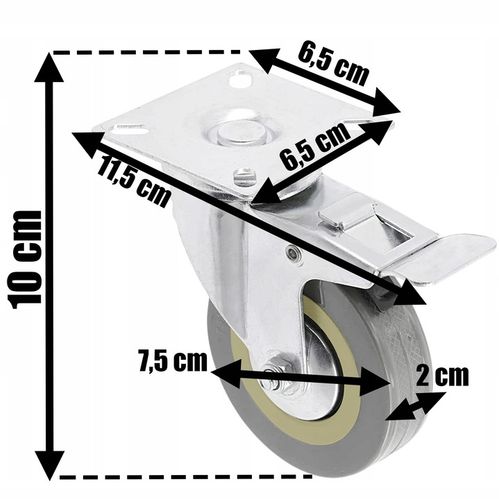 KÓŁKA MEBLOWE OBROTOWE GUMOWE CICHE KOŁA ŁOŻYSKOWANE ZESTAW 4 KÓŁEK na Arena.pl