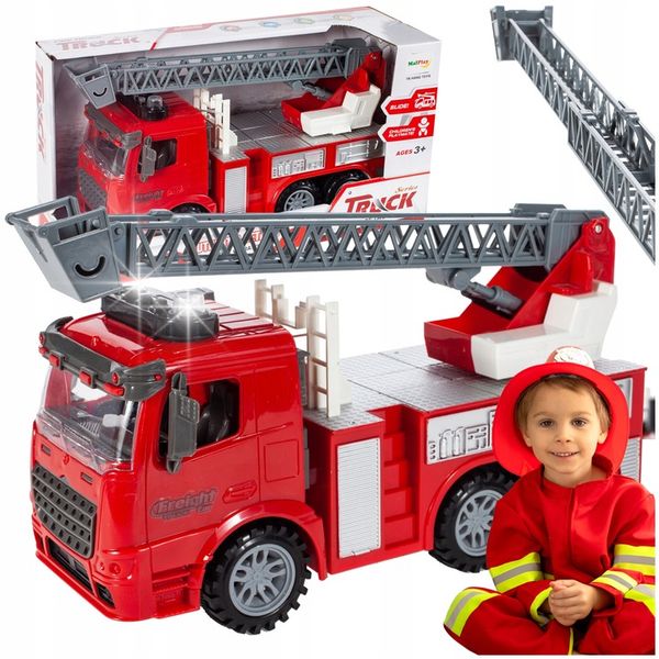 STRAŻ POŻARNA WÓZ STRAŻACKI Z DRABINĄ AUTO SAMOCHÓD INTERAKTYWNY DŹWIĘK zdjęcie 1