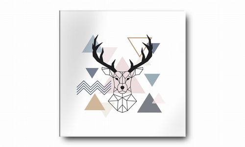 OBRAZ NA PŁÓTNIE 026 Geometryczny jelonek 30x30cm na Arena.pl