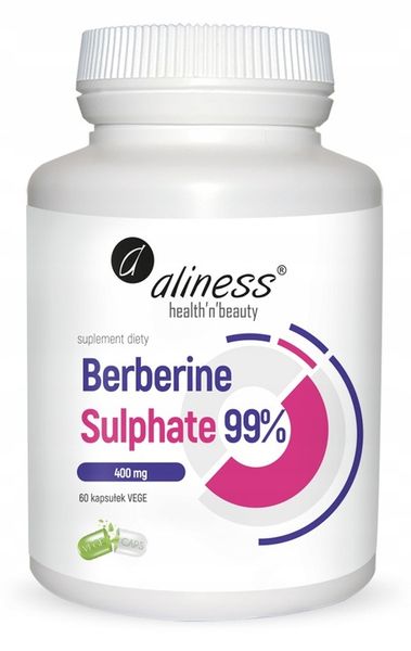 ALINESS BERBERINE SULPHATE 99% BERBERYNA 400 MG 60 KAPSUŁEK zdjęcie 1