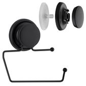 Wieszak uchwyt na papier toaletowy na przyssawkę czarny mat - Yoka